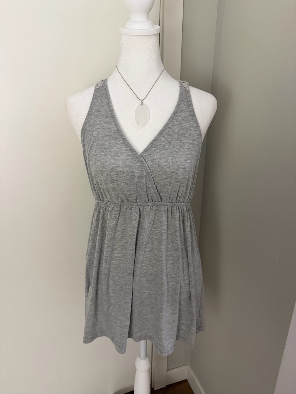 Lace Racerback Babydoll Wrap Tank Top in Gray Mossimo Supply Co